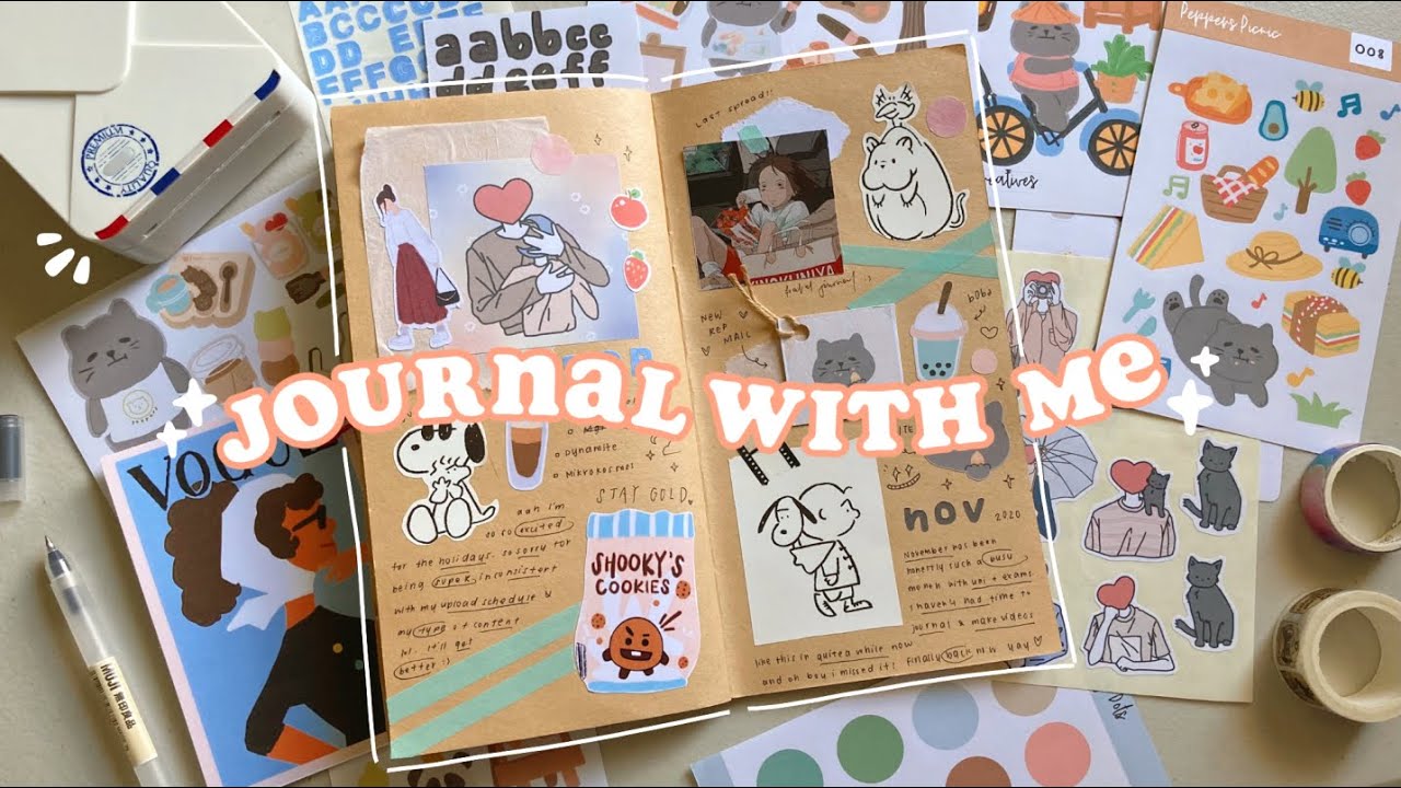a relaxing journal with me 🌷 cute and aesthetic // real time asmr with music