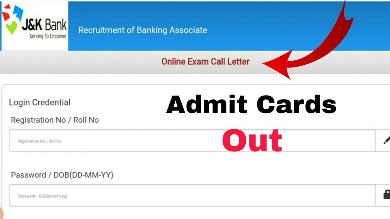 Download CALL LETTER/ADMIT CRAD FOR ONLINE EXAMINATION OF BANKING ASSOCIATES