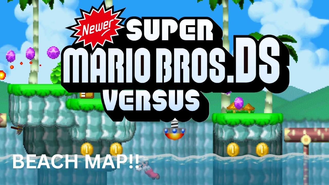 Newer Super Mario Bros. DS Versus (MvLO Mod) - Beach Map