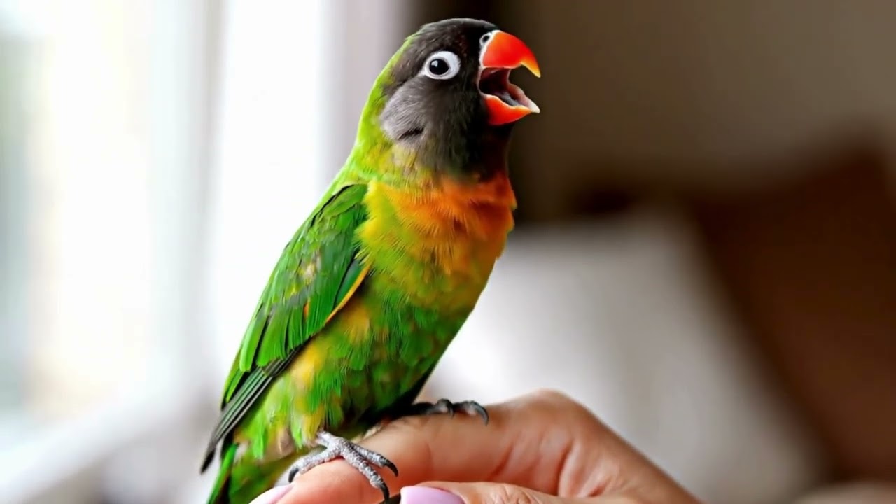 INCREIBLE!!! Agapornis imitando a pájaro Canario