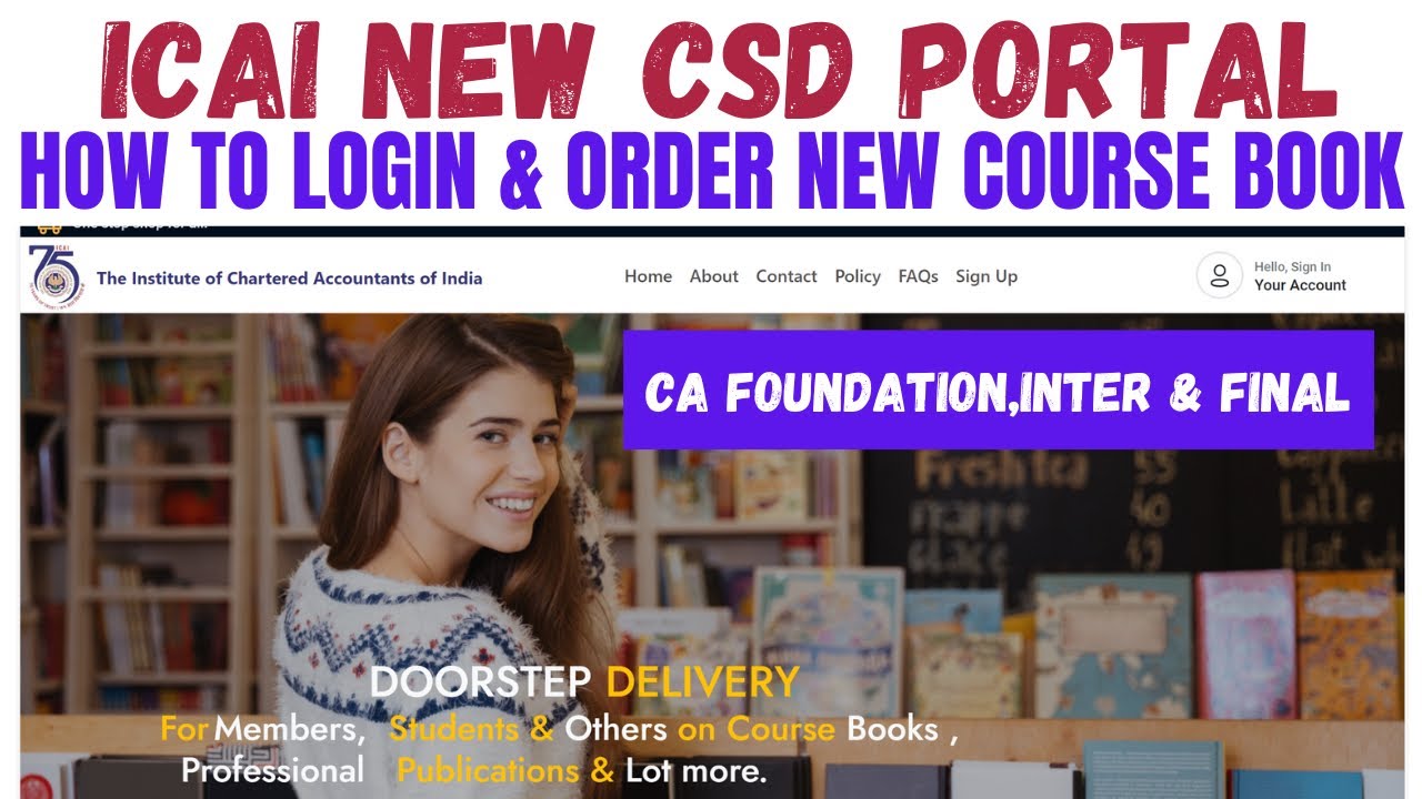 ICAI CDS portal Change | How to Login ICAI CDS portal | How to order ICAI New course books