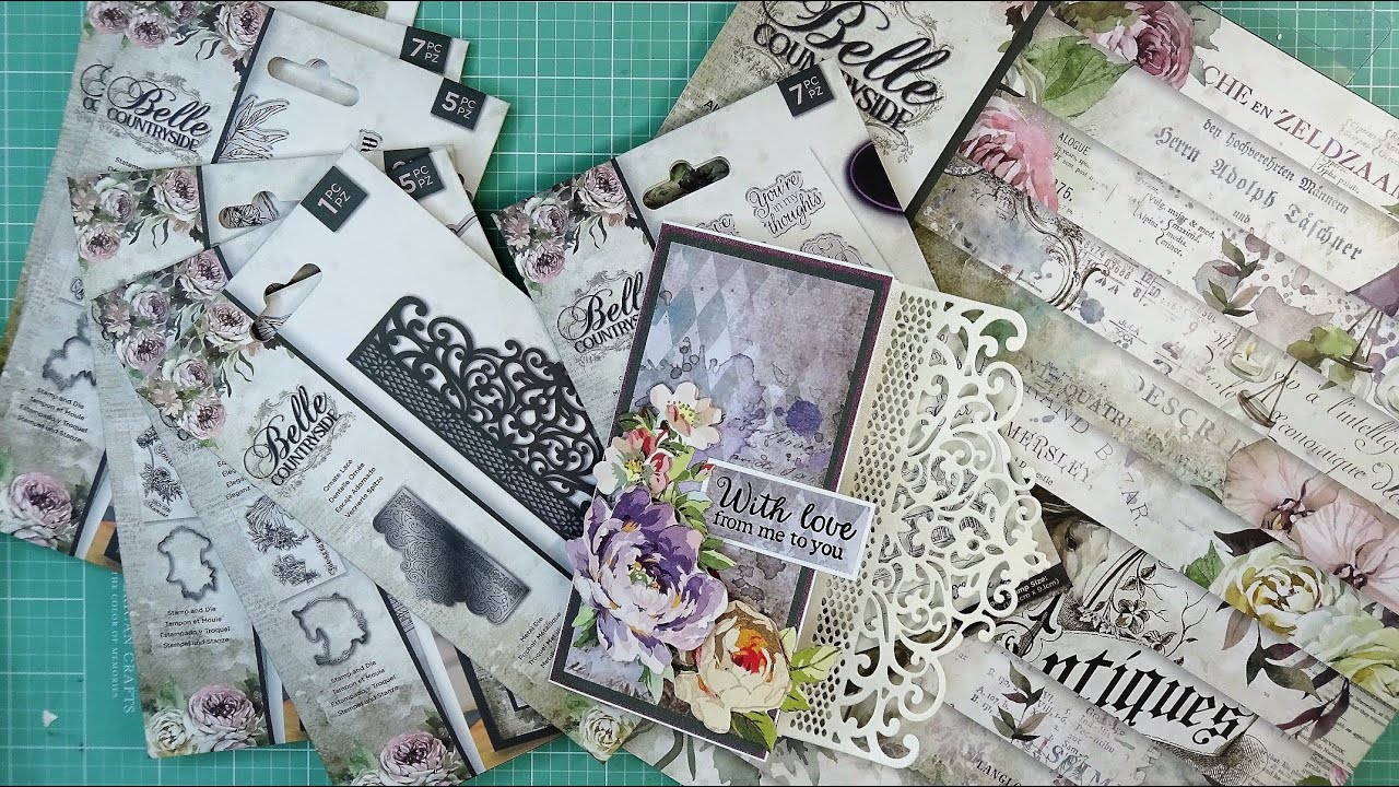 Crafter's Companion Belle Countryside Collection Card Tutorial! Layered, Die Cut, Made Quick & Easy!
