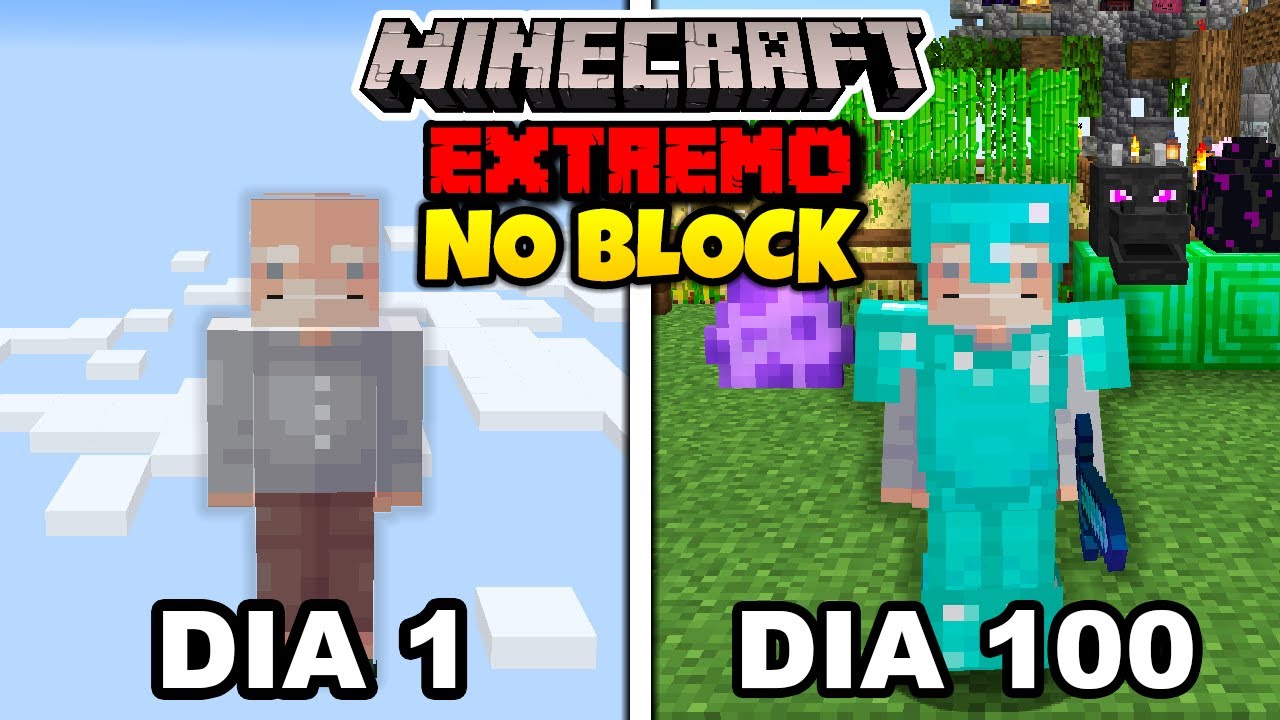 Sobreviví 100 DÍAS Minecraft Hardcore en un Mundo sin BLOQUES