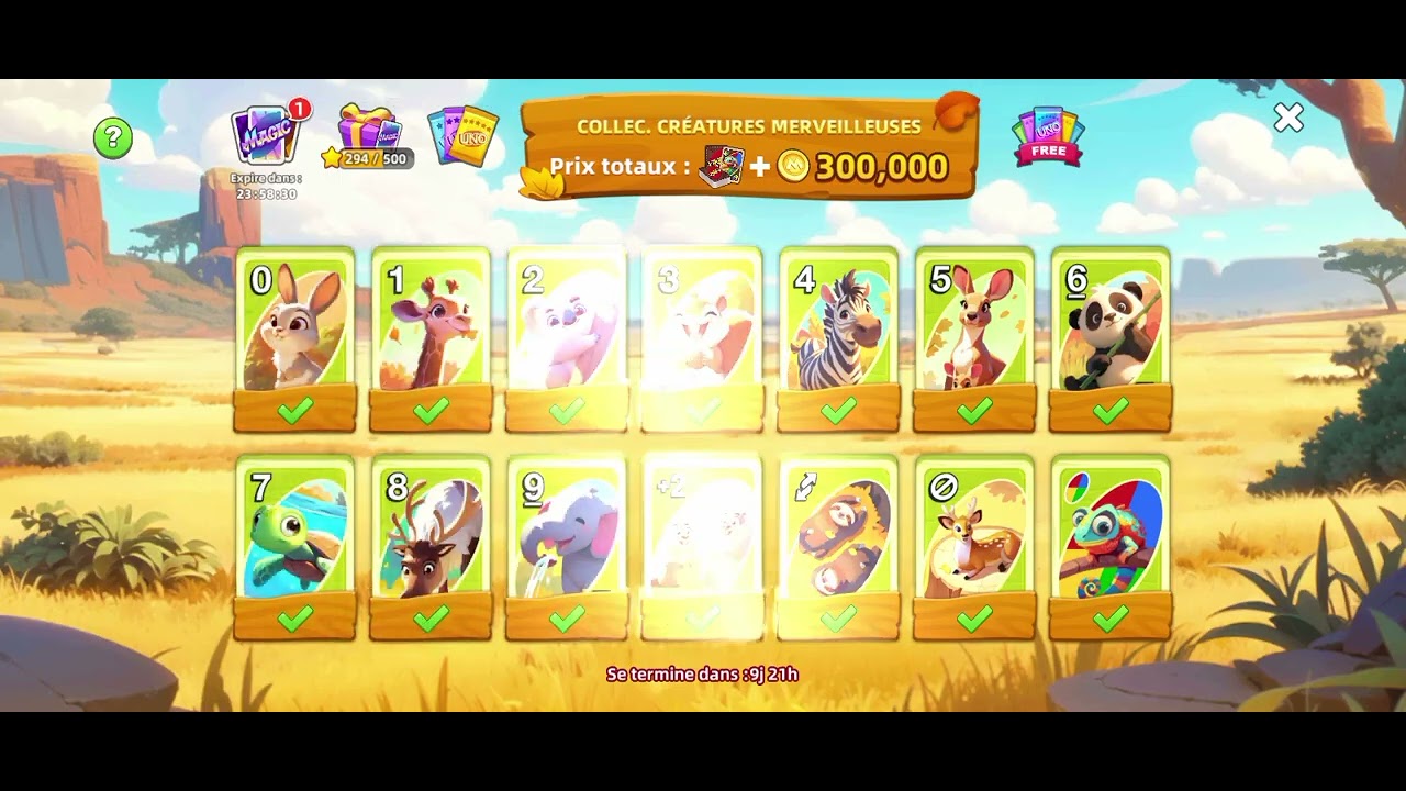 UNO Mobile - Le Deck ''collection cr&eacute;atures merveilleuses'' termin&eacute; :D