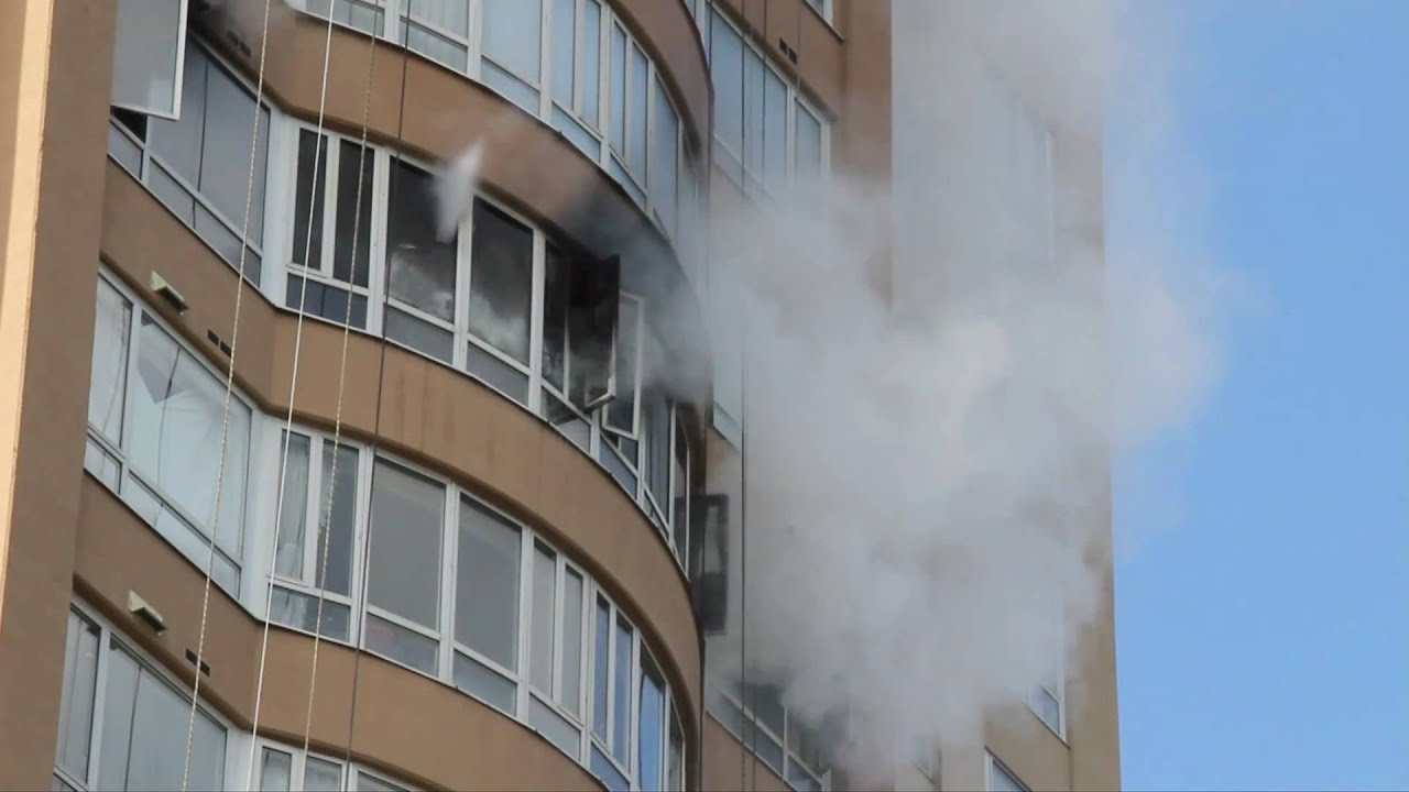 Apartment fire on the 9th floor of a residential highrise