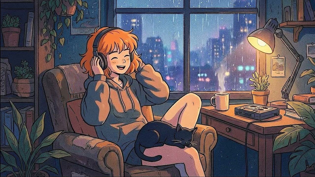 Want to RELAX? Try This 4 Hour Lofi Music Playlist with Girl and Cat
