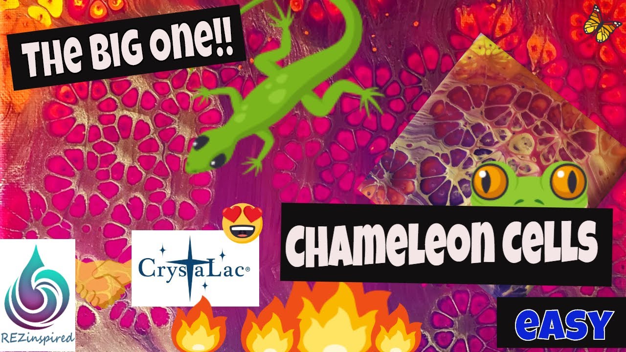 CELLS ON FIRE! Chameleon Cells Technique art therapy acrylic pouring