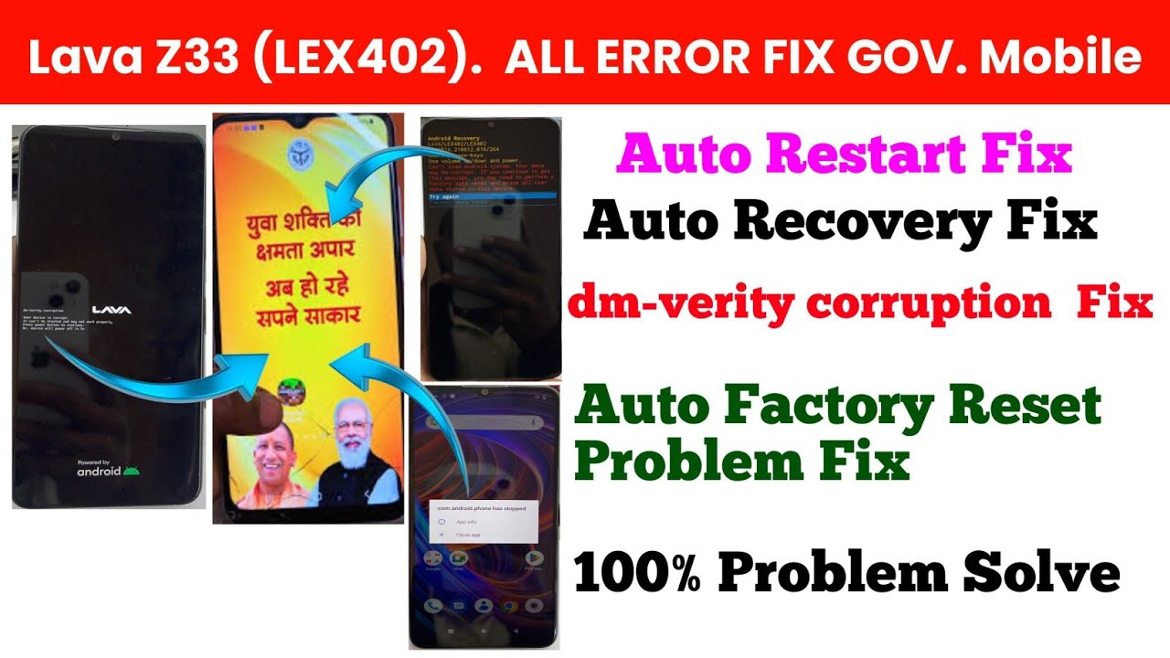 LAVA Z33 (LEX402) Auto Recovery Mode Fix Lava Z33 dm-verity Corruption Fix Z3 Auto Factory Reset Fix