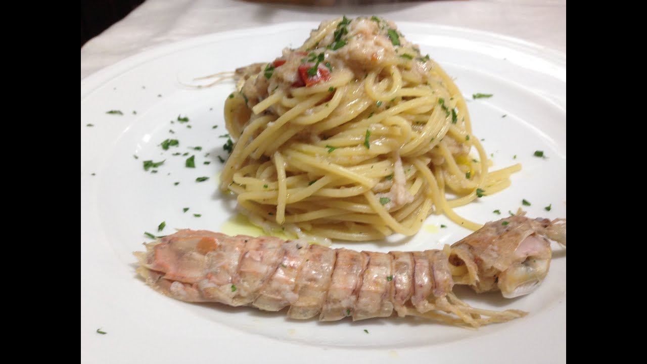 Spaghetti con canocchie o cicale di mare