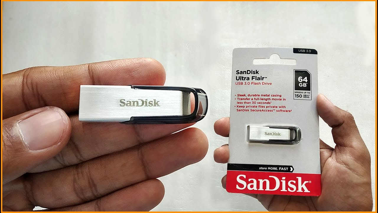 SanDisk Ultra Flair 64GB USB 3 0 Pen Drive Flash Drive Review Speed Test