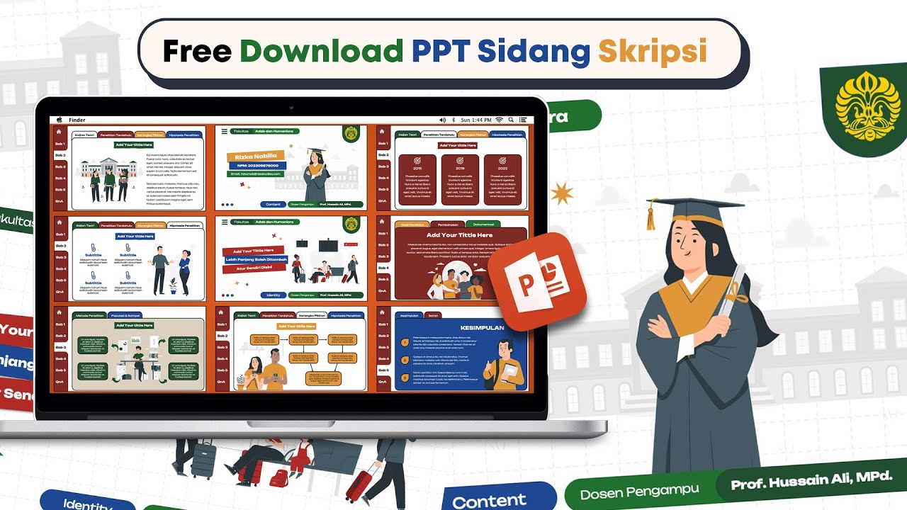 🌻 Free Download Powerpoint Template for Sidang Skripsi (Animation Slide & Hyperlink) by Ree Studies