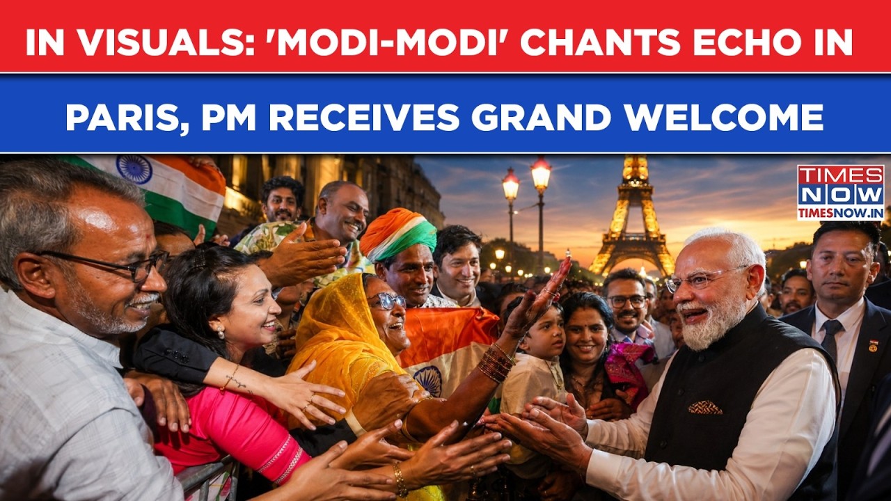 In Visuals: 'Modi-Modi' Chants Echo PM Arrived In Paris For Final Leg Of France Visit| WATCH