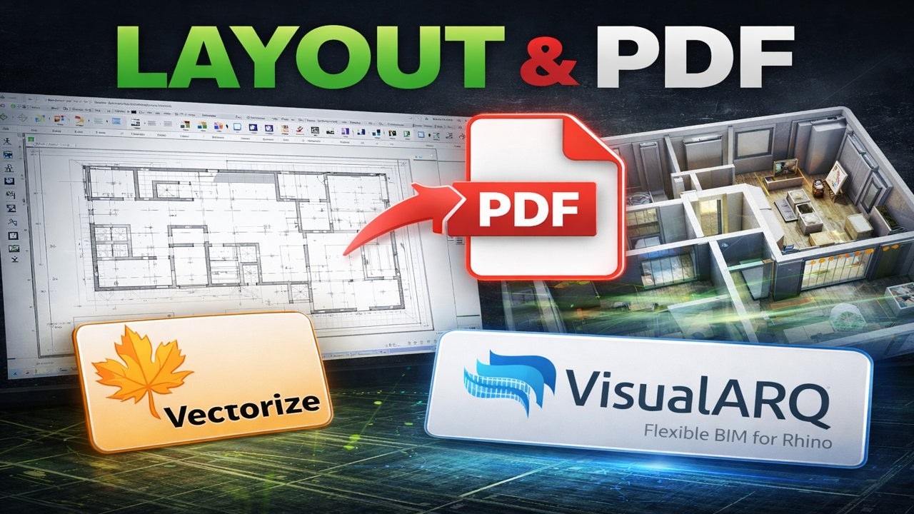 كورس راينو كامل بالعربي | Layout والطباعة + أهم Plugins المعمارية – الدرس 04