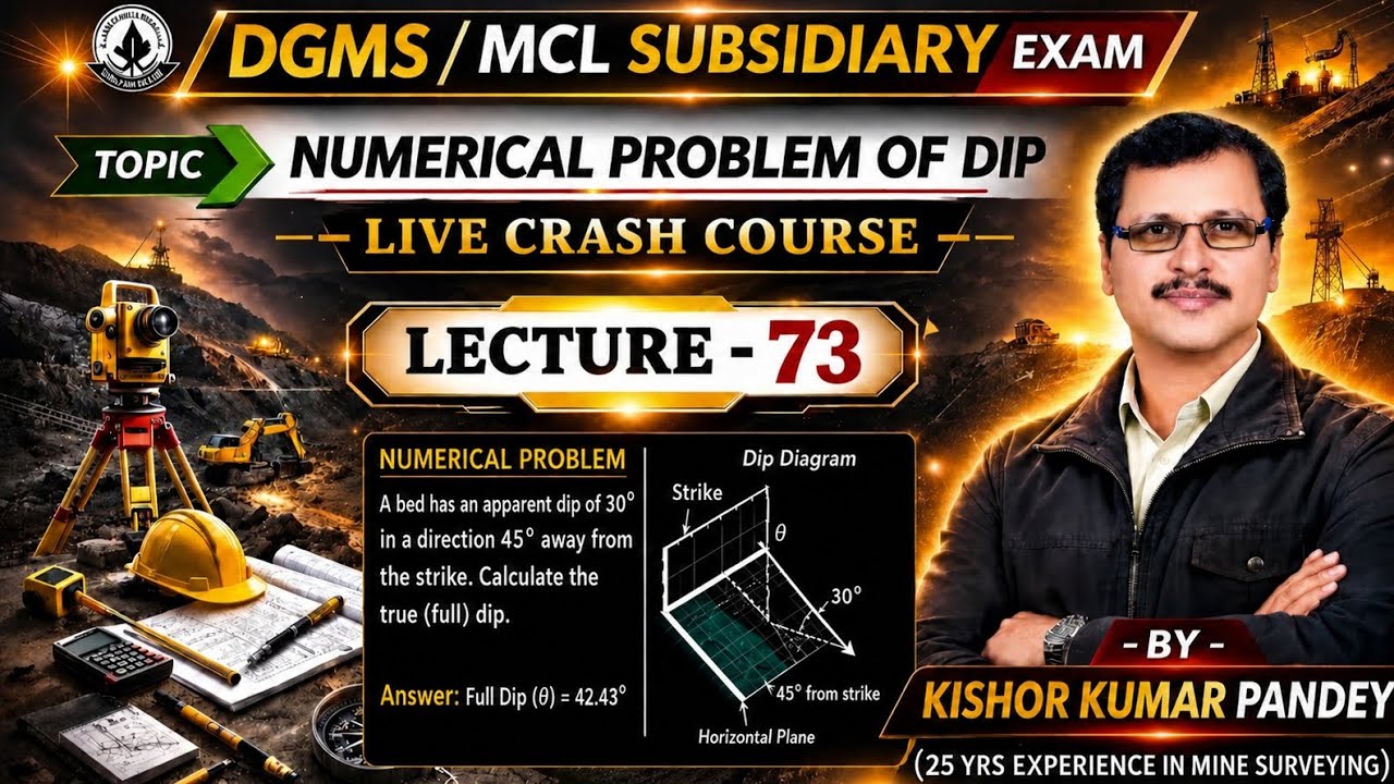 DIP PROBLEM FOR SECL & NCL EXAM 2026 , BY KISHOR PANDEY CON . NO. 7903107792 , ONLINE CLASS RUN 