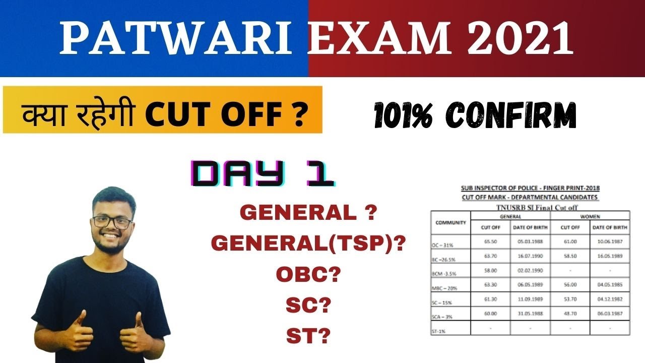 Rajasthan Patwar exam cut off 2021  | Patwari  Cut off 2021 | gen/obc/SC/st | day 1