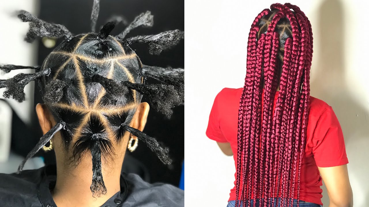 COMPLETELY TUCKED TRIANGLE BRAIDS WITH RUBBER BAND METHOD (BEGINNER FRIENDLY)