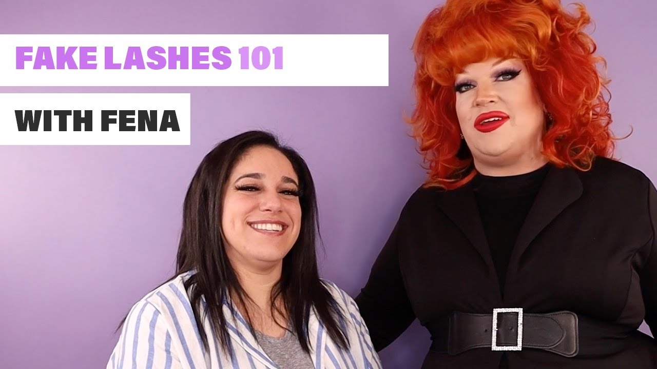 Drag Queen Fena Barbitall Teaches Fake Lashes 101 | How To: Fake Eyelash Tutorial
