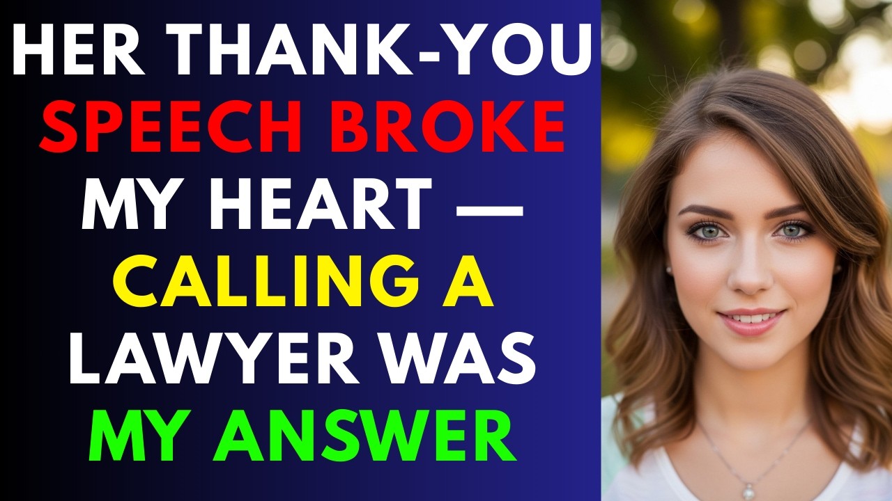 Her Thank You Speech Broke My Heart — Calling a Lawyer Was My Answer