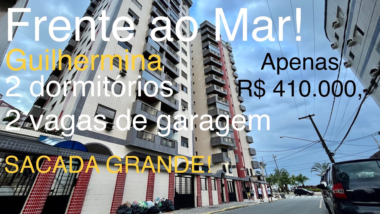 VENDIDO | R$ 410.000 - Frente ao mar! 2 dormitórios com SACADA GRANDE - Guilhermina, Praia Grande/SP