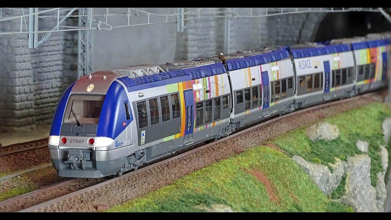 LS Models 10093 Autorail AGC Z 27887, 4 caisses, Bleu / Gris, livr&eacute;e ALSACE
