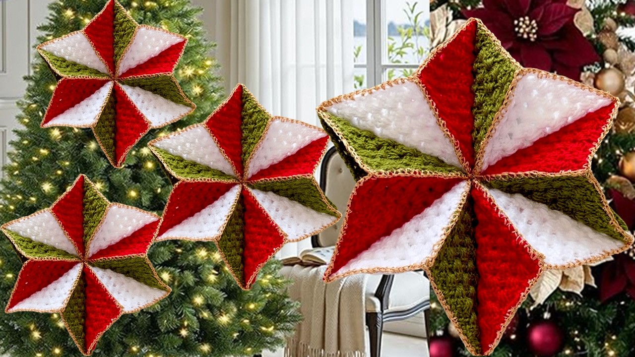 Mira como hice Estas ESTRELLAS son hermosas DECORACIONES FÁCILES DE HACER para Decorar de NAVIDAD