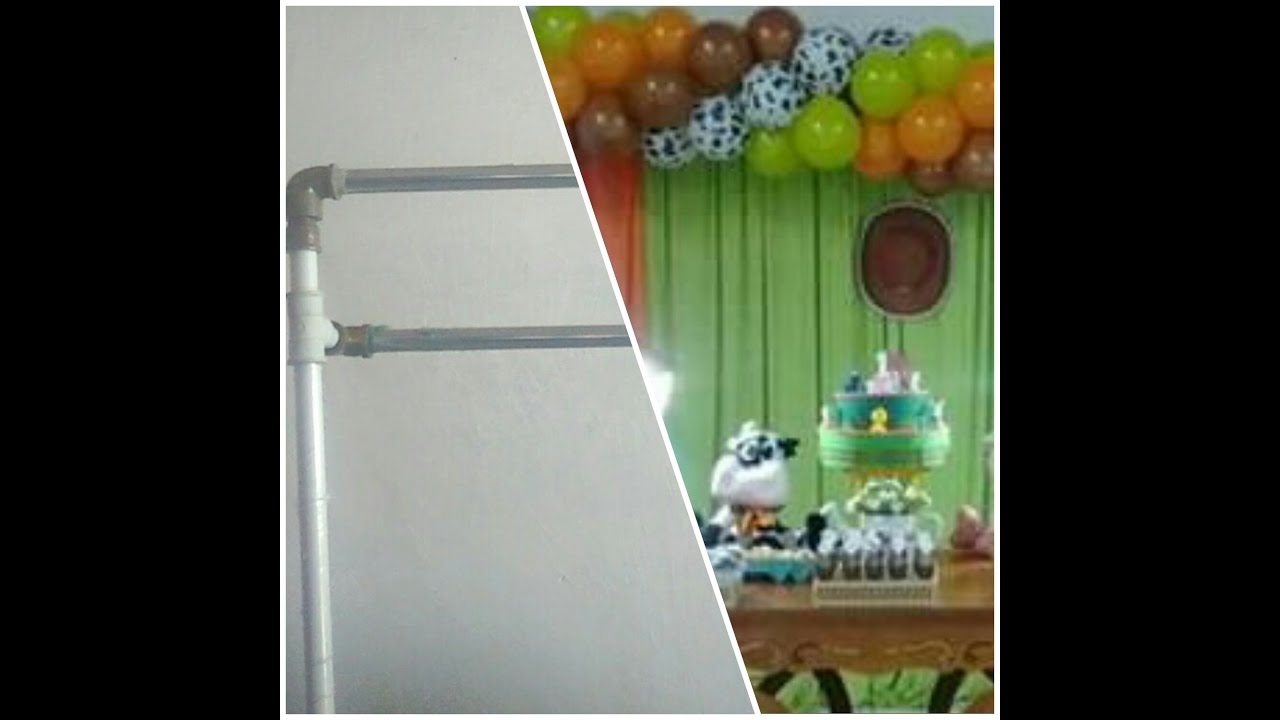 Diy- suporte  duplo para balões e cortina