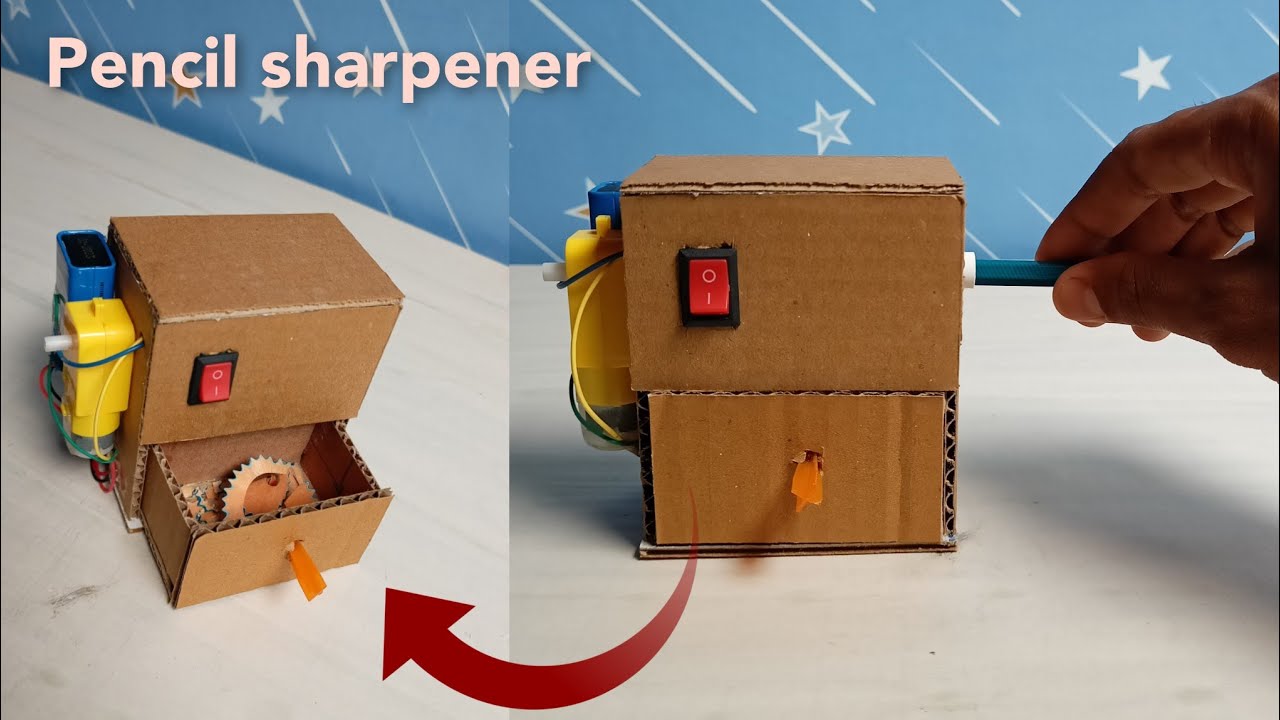 Homemade Electric Pencil Sharpener || How To Make Automatic Pencil Sharpener At Home