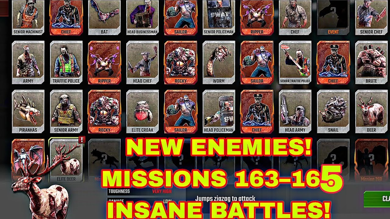 Zombie Fire 3D – Missions 163-165 | Deadly Fish, Savage Birds & New Bloodthirsty Deer! 🔥🧟