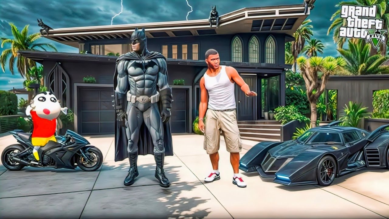 Franklin and Shin-chan are on an epic mission! 🎮 || Bat Man Cave Mansion