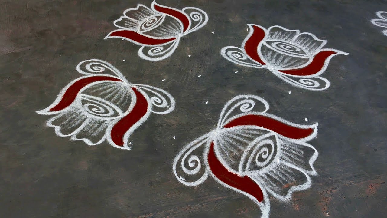 Thai velli Special kolam🌹Simple friday muggulu designs with dots🌹Rose Flower Kolam🌹CreativeRangoli