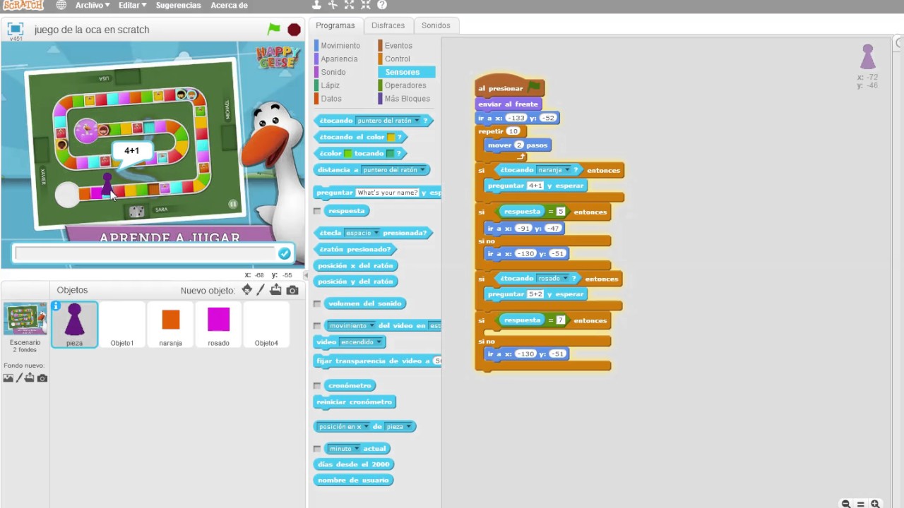 Juego de tablero scratch 1