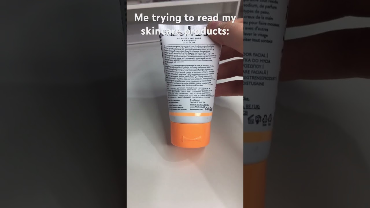 Me and tying to read my products: tags🎀 #skincare #foryou #glowrecipe #preppy #soldejaneiro