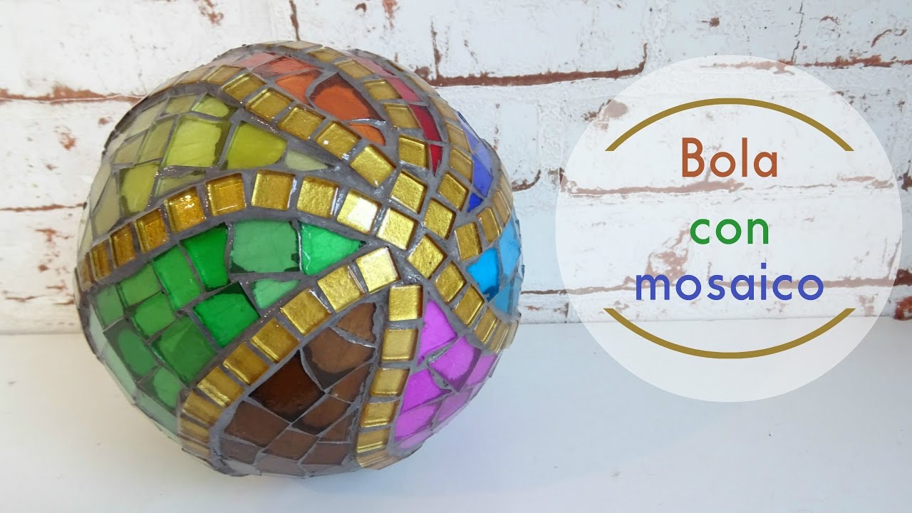 Cómo hacer bola de mosaico. Tutorial mosaiquismo DIY.