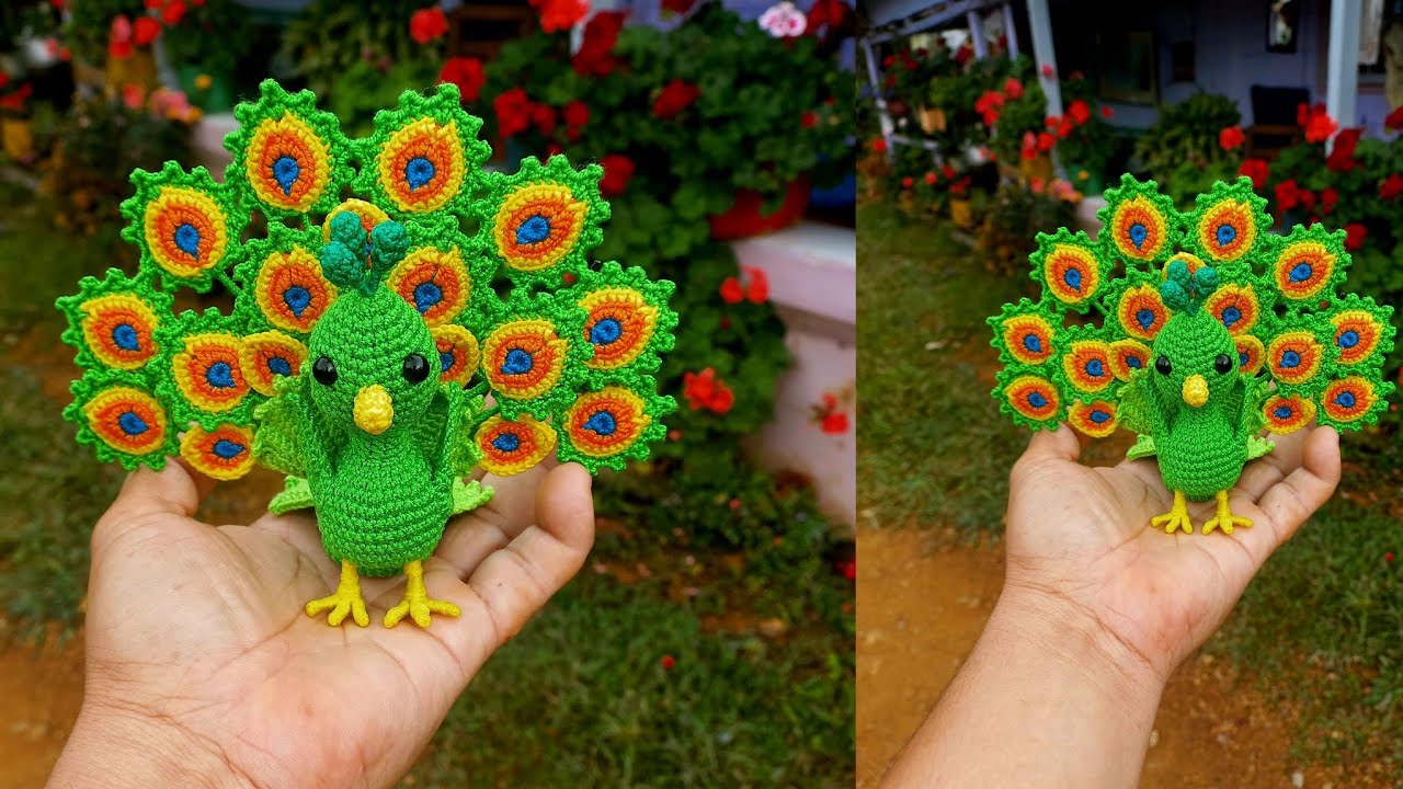 mini PAVO REAL 🦚 tejido a CROCHET 🧶 paso a paso FÁCIL de TEJER /tercera y última parte/ TUTORIAL