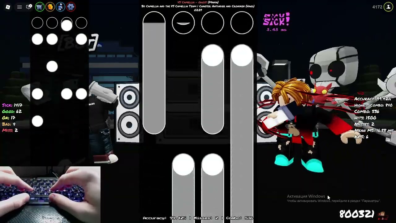 Funky friday FNF - GHOST | 3 MISSES, 99.48% ACC | My best run | VS. Camellia Funky Friday Roblox