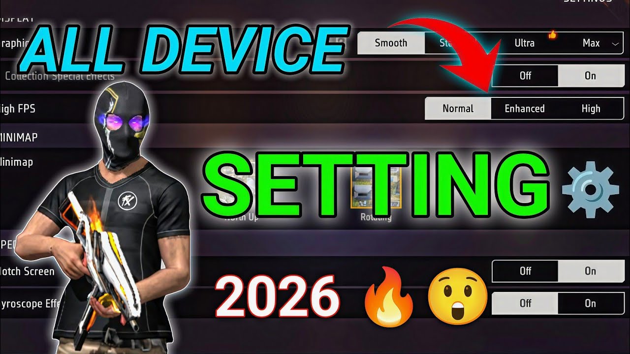 Free Fire Best All Device Sensitivity Settings ⚙️ | 2026 😯