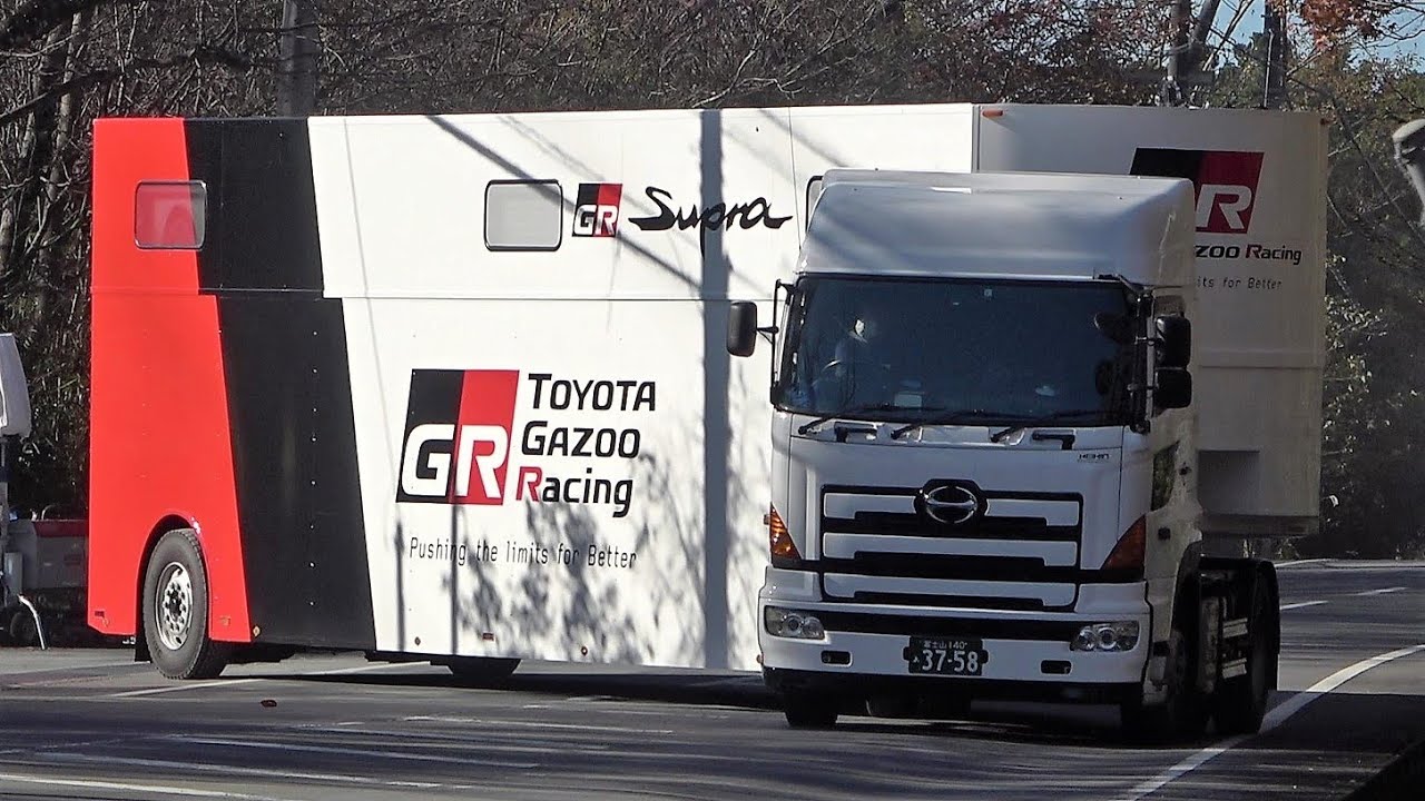 【搬入順】SUPERGT 富士 大型トランポ搬入中 トレーラー