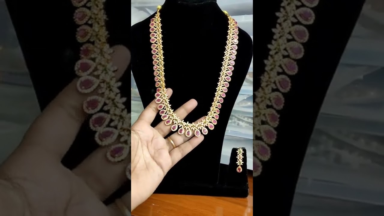 Cz stones pink flower haram