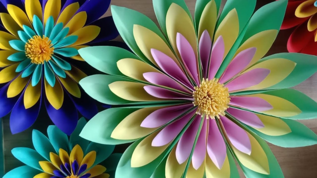 Paper flower backdrop /paper flower decoration tutorial