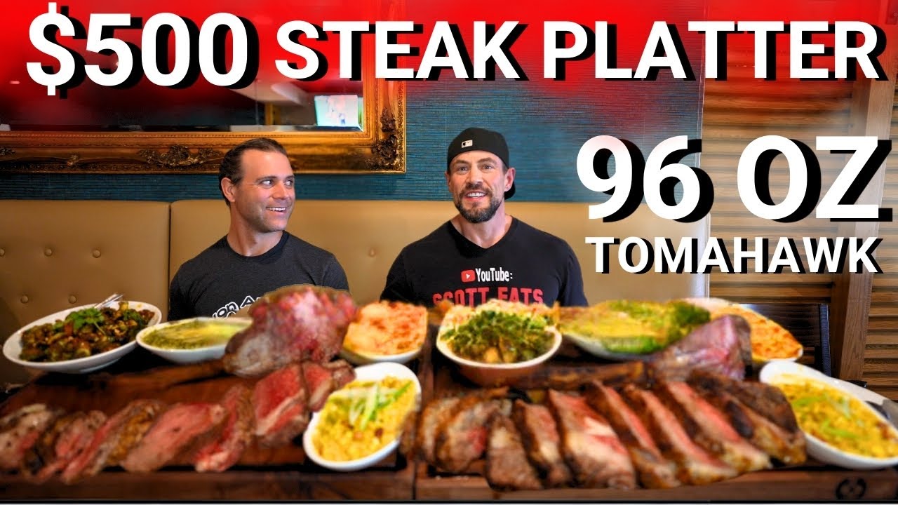 THE UNDEFEATED $500 GRAND TOMAHAWK 96 OZ STEAK CHALLENGE 🥩 SCOTT EATS YOUTUBE