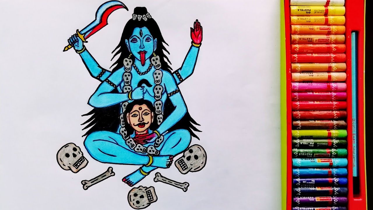 How to Draw Kaalika Mata Step By Step | Painting Of Chamunda Mata | Drawing Of Navratri Special