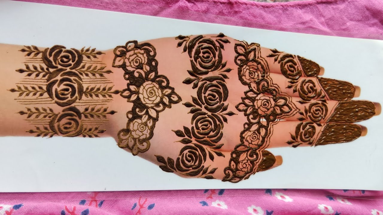 Beautiful bold rose mehndi design #beautiful mehndi design henna design 