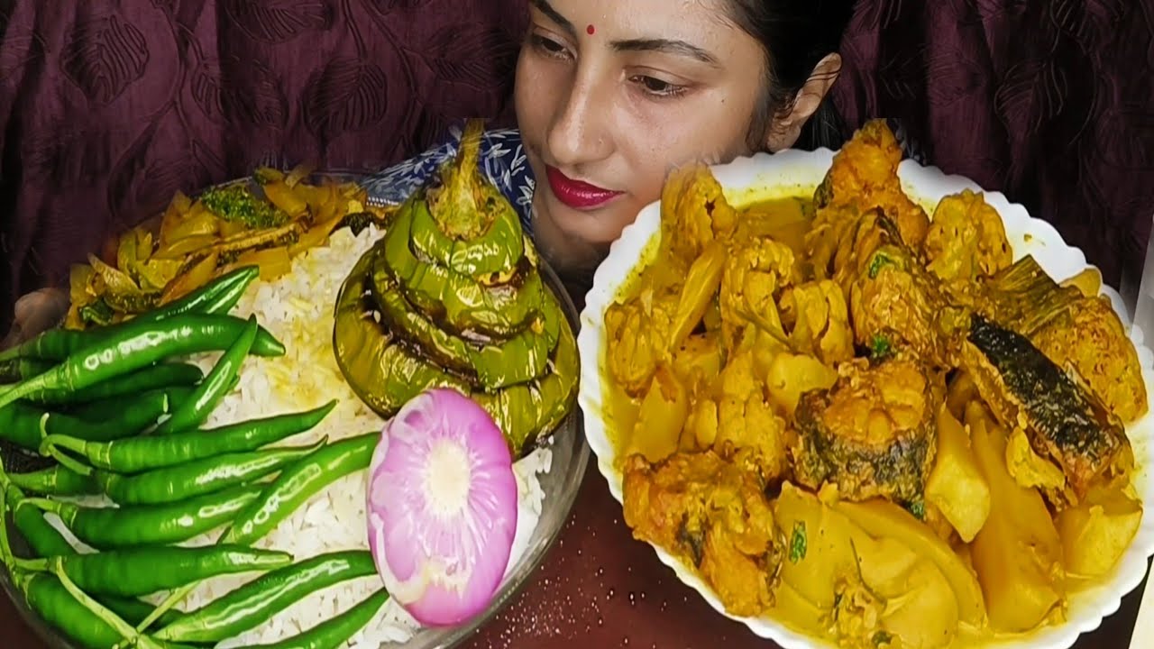 Spicy🌶️🥵 Fish Curry Rice Eating/Macher Jhol Bhat Mukbang Eating Show Amazing Lunch