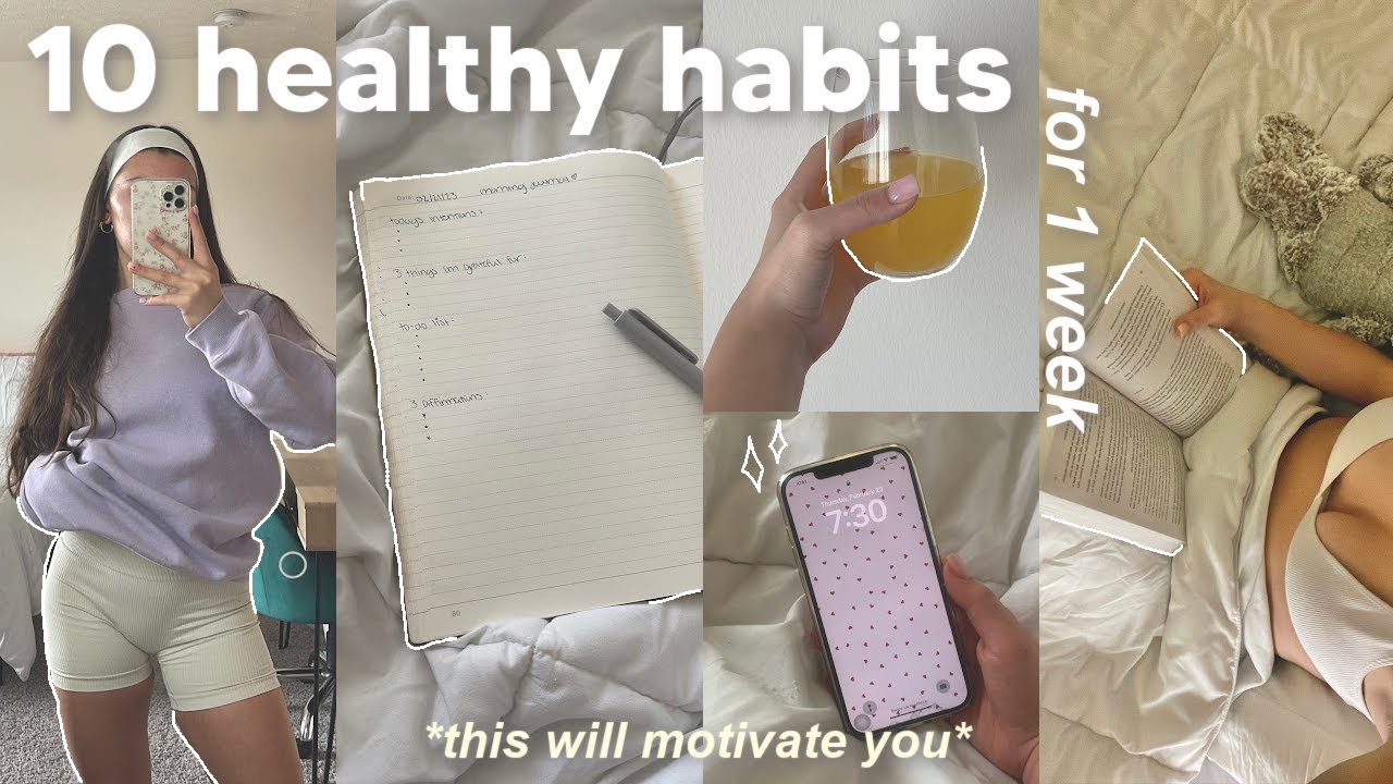 TRYING 10 HEALTHY HABITS FOR A WEEK 🌱 *life changing* productivity + motivation