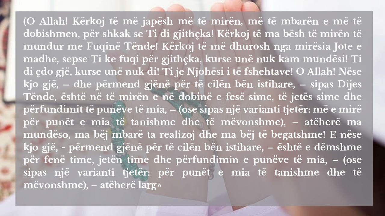 LUTJA E NAMAZIT TË ISTIHARES