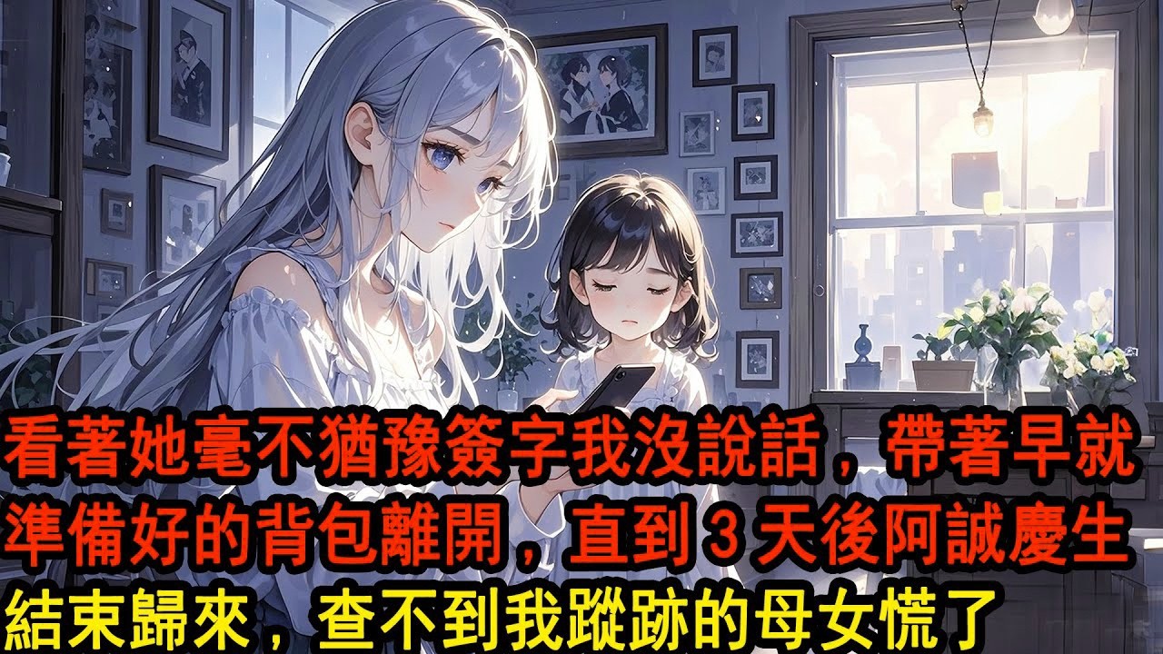 我提離婚時，她連為什麼都懶得問，「給阿誠的生日禮物準備好了嗎，今晚家裏沒人，你別作妖。」我沒說話，平靜的送她和孩子們出門，直到三天都沒看到我身影，她恍然想起那份離婚協議慌了神