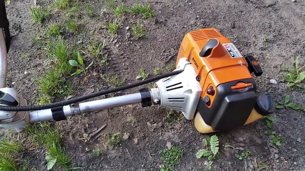 Кусторез Stihl FS120, зимний запуск, трёхзубец, триммерная головка. Бензиновый кусторез для специ...