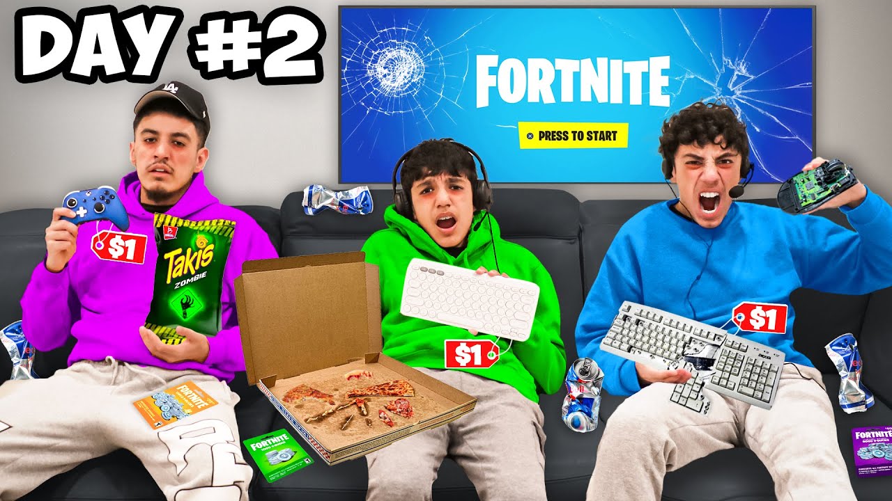 Last To Stop Playing Fortnite With WORST GAMING SETUP Wins V-Bucks!