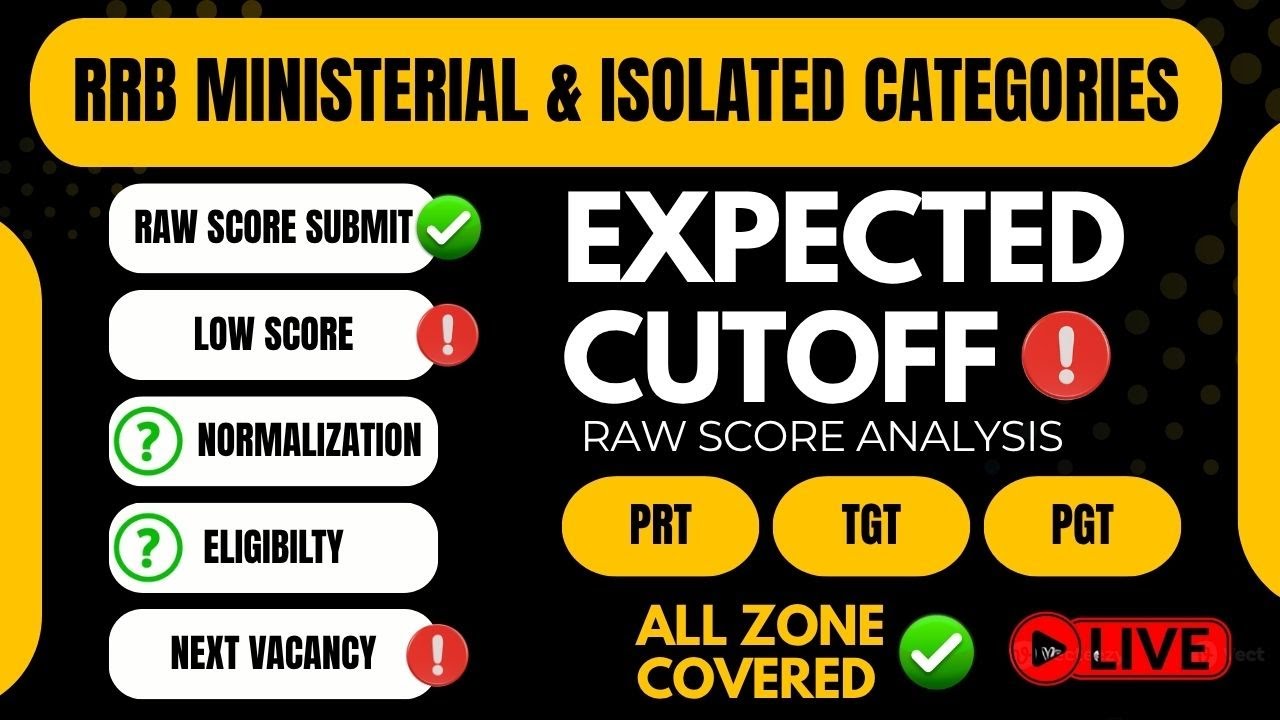 RRB Ministerial & Isolated Categories | Expected Cutoff | Raw Score Analysis I All Zones I 2025