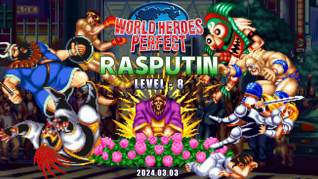 [World Heroes Perfect] Распутин, уровень 8, без потерь раундов, прохождение / World Heroes Perfec...